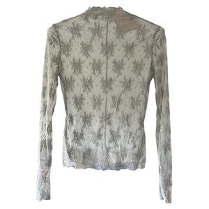 Sheer Lace Blouse - Gray